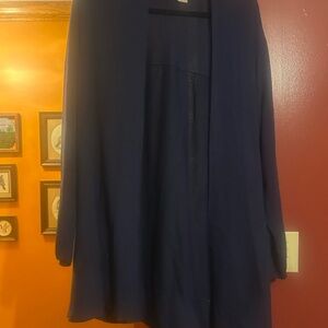 Navy Blue Open Front Chicos Cardigan